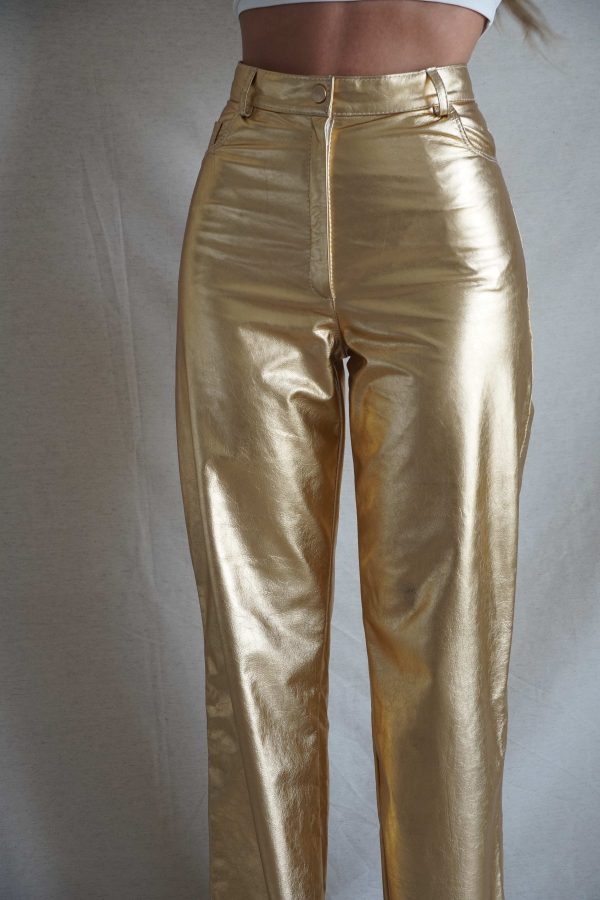 Leather pant – Gold